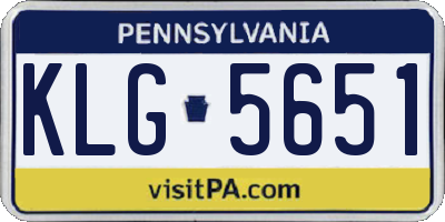 PA license plate KLG5651