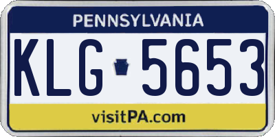 PA license plate KLG5653