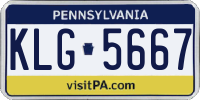PA license plate KLG5667