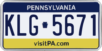 PA license plate KLG5671