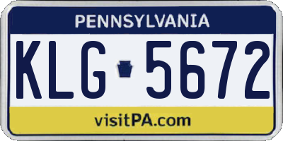 PA license plate KLG5672