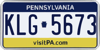 PA license plate KLG5673