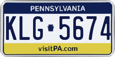 PA license plate KLG5674