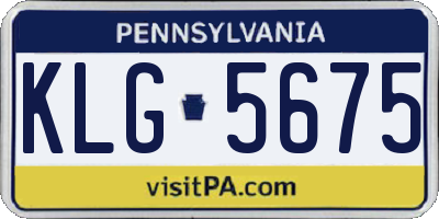 PA license plate KLG5675