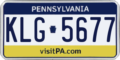 PA license plate KLG5677