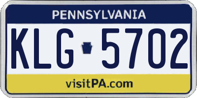 PA license plate KLG5702