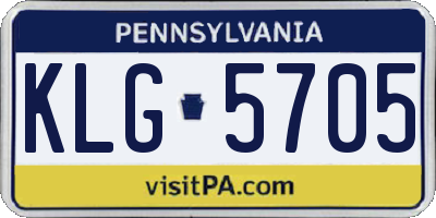 PA license plate KLG5705