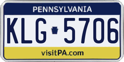 PA license plate KLG5706