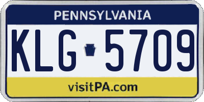 PA license plate KLG5709