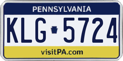 PA license plate KLG5724