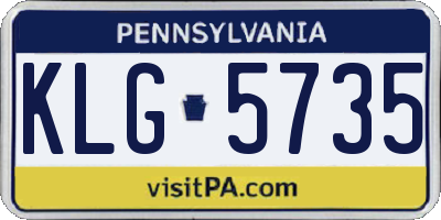 PA license plate KLG5735