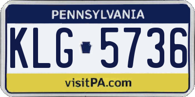 PA license plate KLG5736