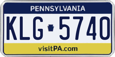 PA license plate KLG5740