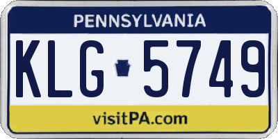 PA license plate KLG5749