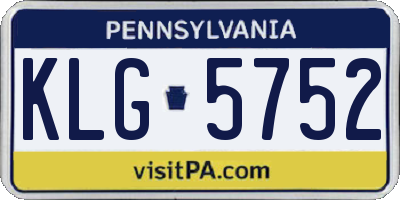 PA license plate KLG5752