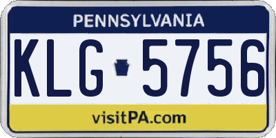 PA license plate KLG5756