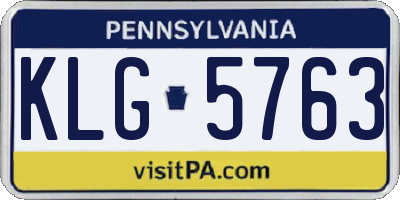PA license plate KLG5763