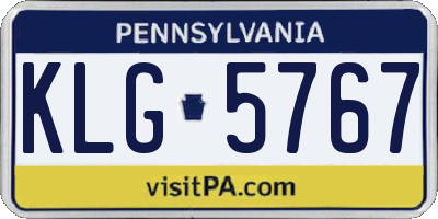PA license plate KLG5767