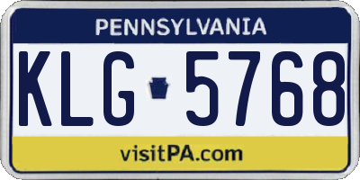 PA license plate KLG5768