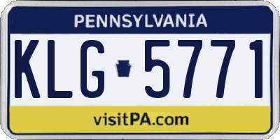 PA license plate KLG5771