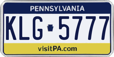 PA license plate KLG5777