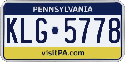 PA license plate KLG5778