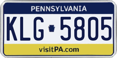 PA license plate KLG5805
