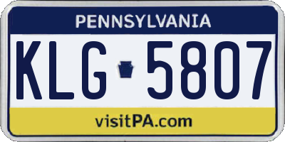 PA license plate KLG5807