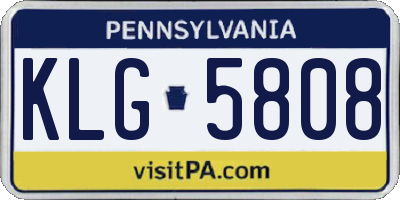 PA license plate KLG5808
