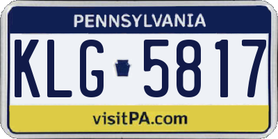 PA license plate KLG5817