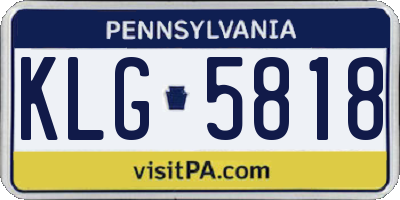 PA license plate KLG5818
