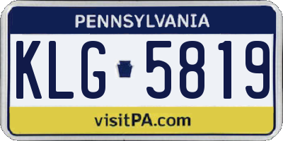 PA license plate KLG5819