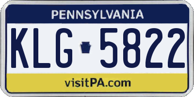 PA license plate KLG5822