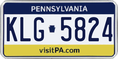 PA license plate KLG5824
