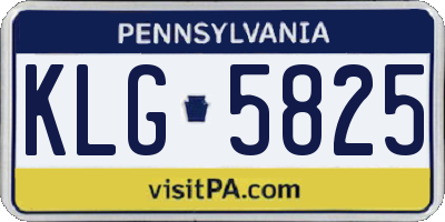 PA license plate KLG5825