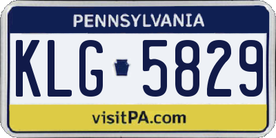 PA license plate KLG5829