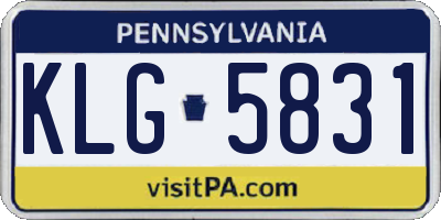 PA license plate KLG5831