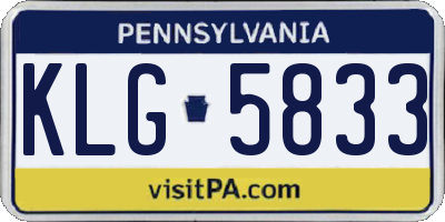 PA license plate KLG5833