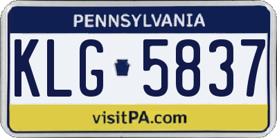 PA license plate KLG5837