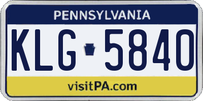 PA license plate KLG5840