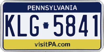 PA license plate KLG5841