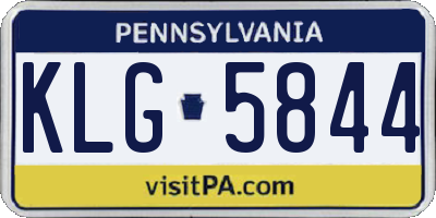 PA license plate KLG5844