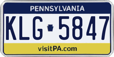 PA license plate KLG5847