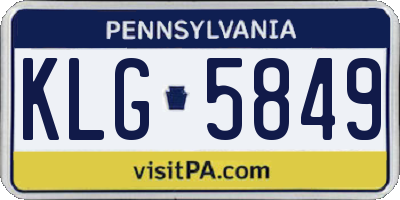 PA license plate KLG5849