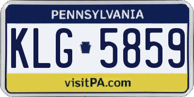 PA license plate KLG5859
