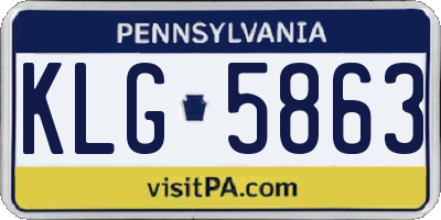 PA license plate KLG5863