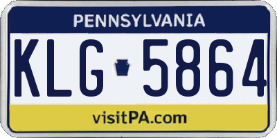 PA license plate KLG5864