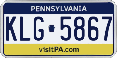 PA license plate KLG5867