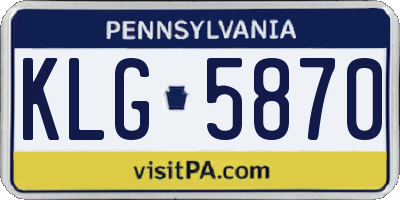 PA license plate KLG5870
