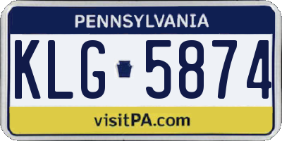 PA license plate KLG5874